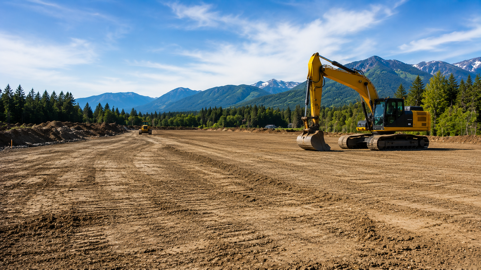 Completed excavation and grading project